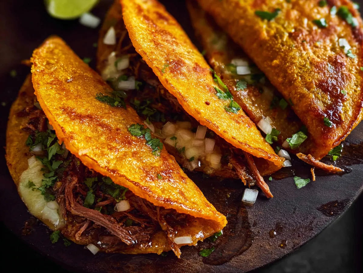 Birria Tacos - Krispiga Mexikanska Tacos med Ost och Kött