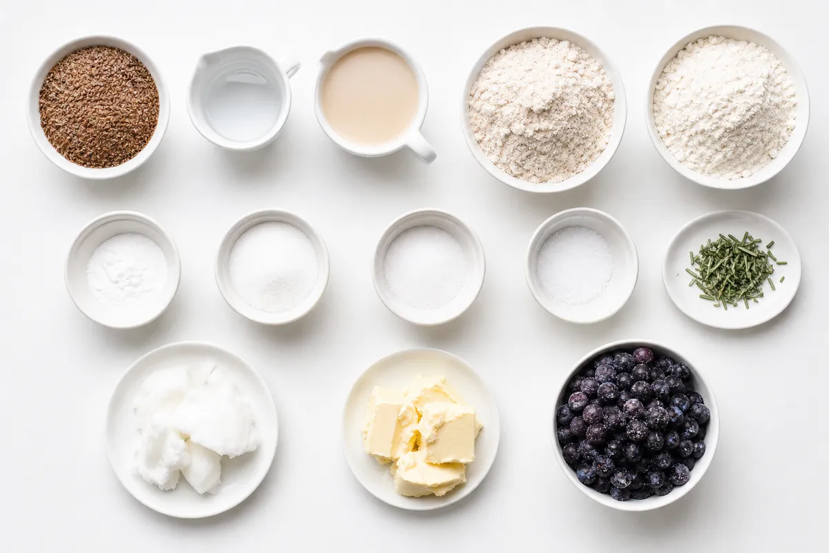 Ingredienser till Blåbärsscones med rosmarin