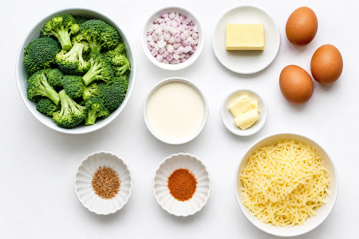 Ingredienser till Broccolipaj utan botten