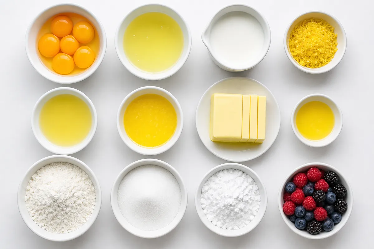 Ingredienser till Citronpuddingkakor