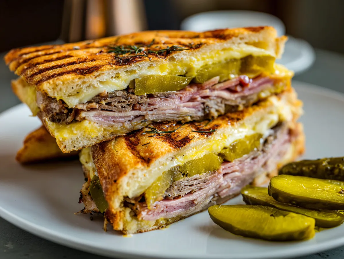 Cubano - Pressad Kubansk Smörgås med Fläsk och Skinka