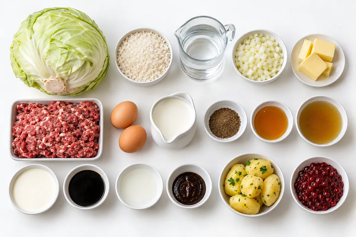 Ingredienser till Kåldolmar