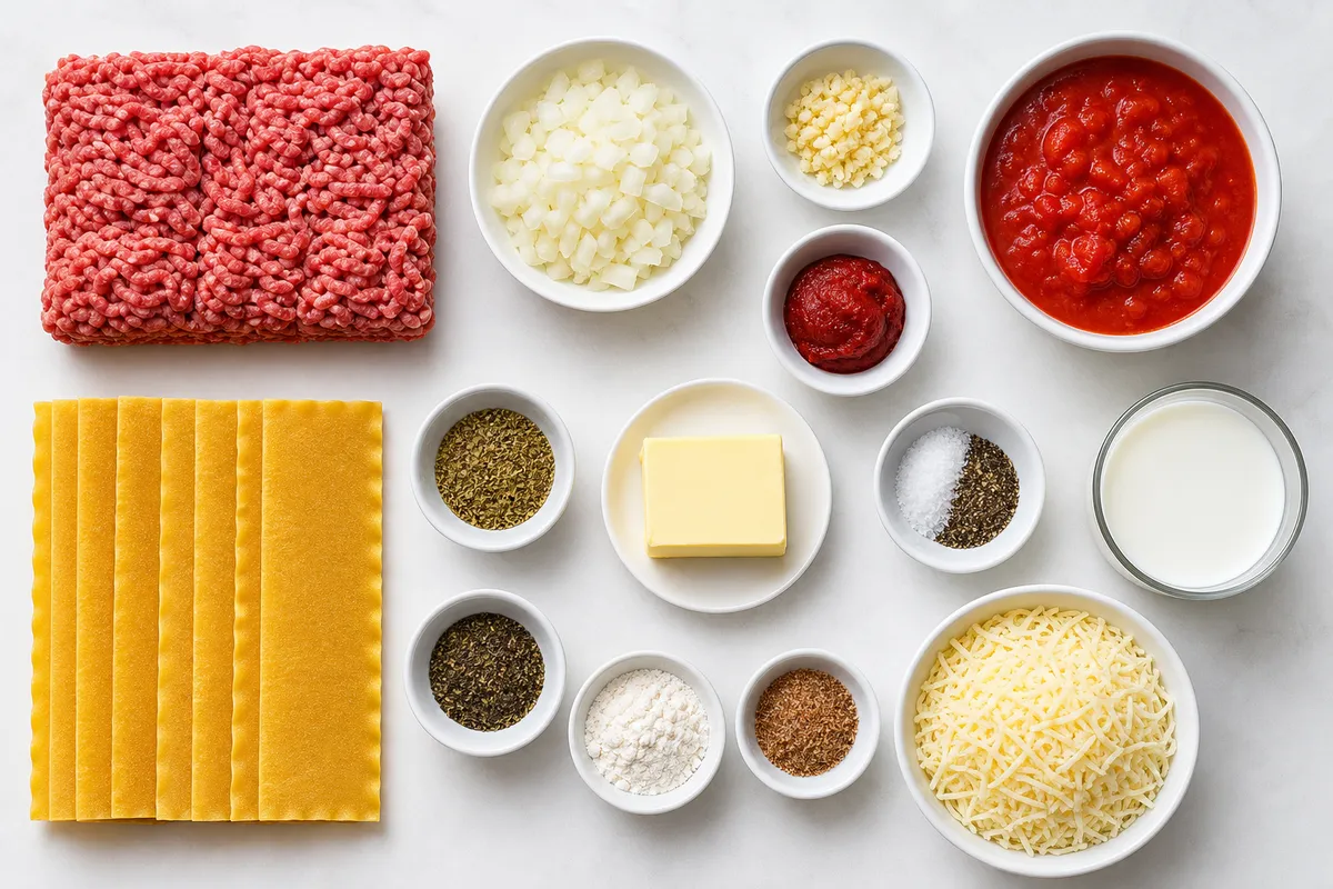 Ingredienser till Lasagne