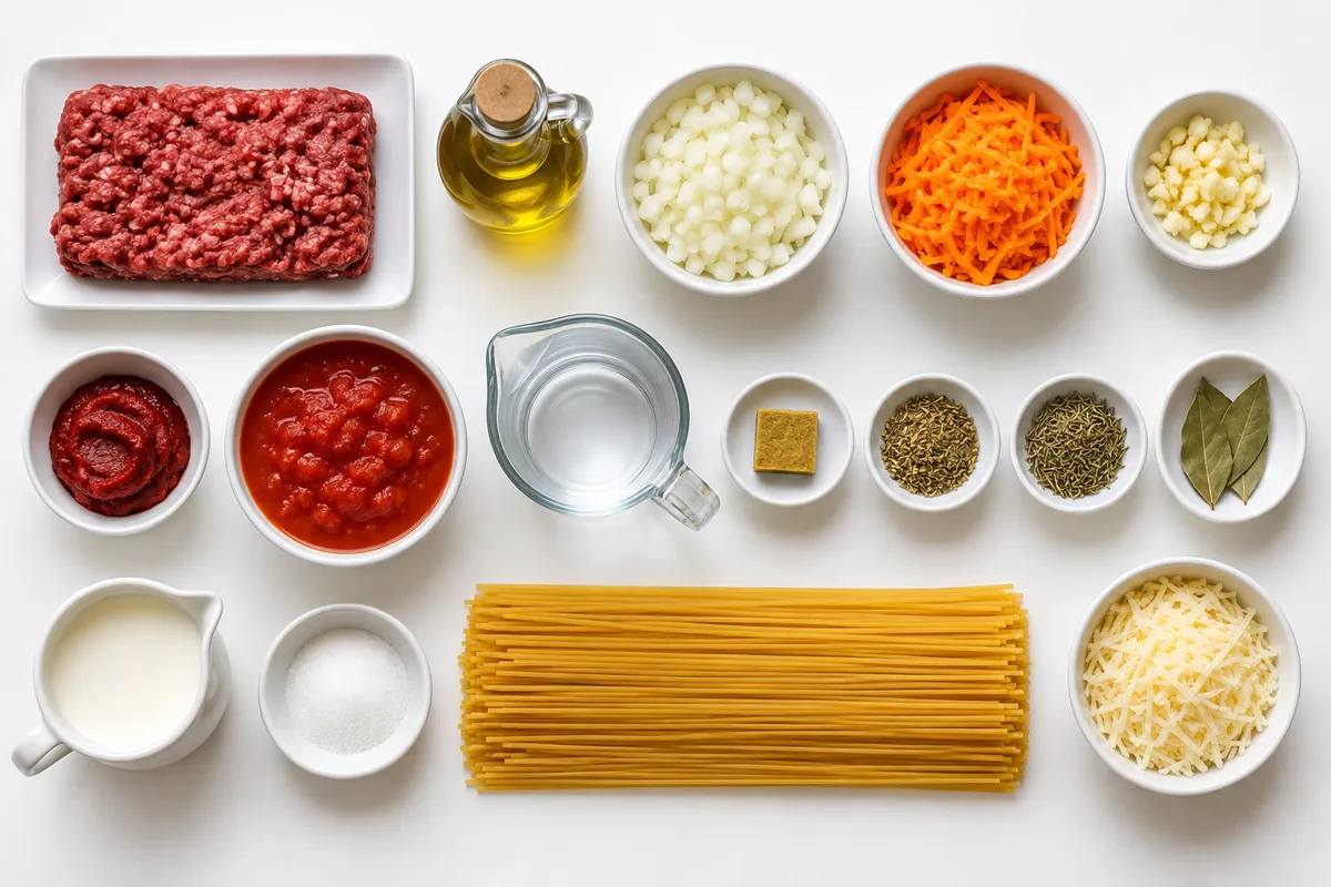 Ingredienser till Köttfärssås