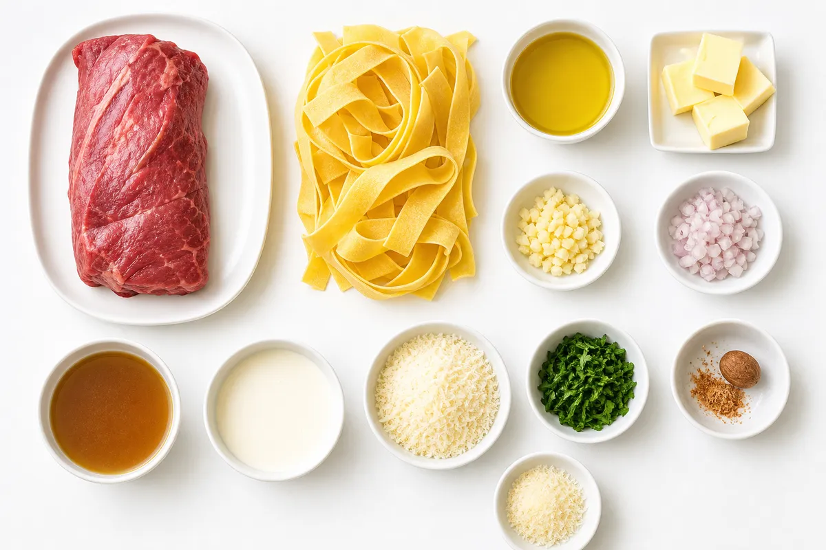 Ingredienser till Krämig oxfilépasta