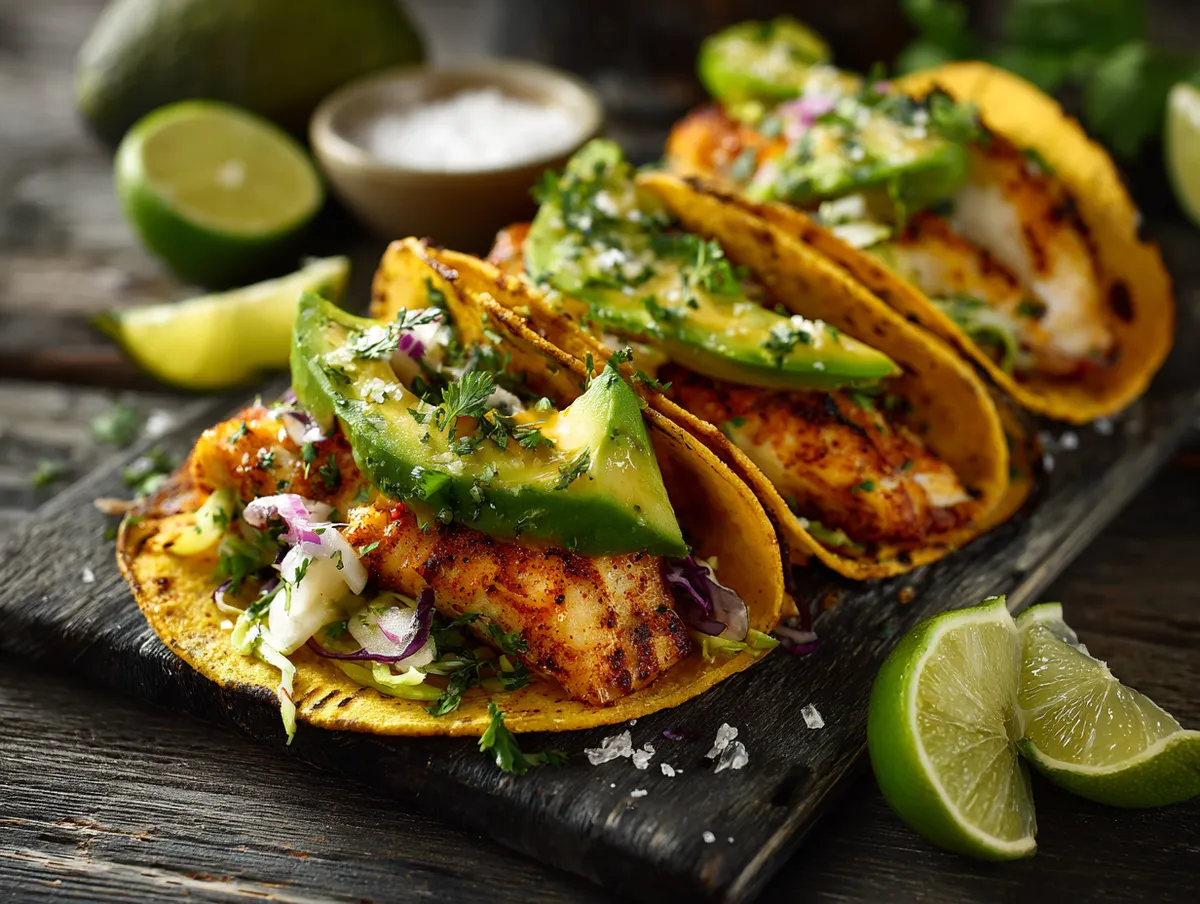 Krispiga Fisktacos med Kålsallad och Lime