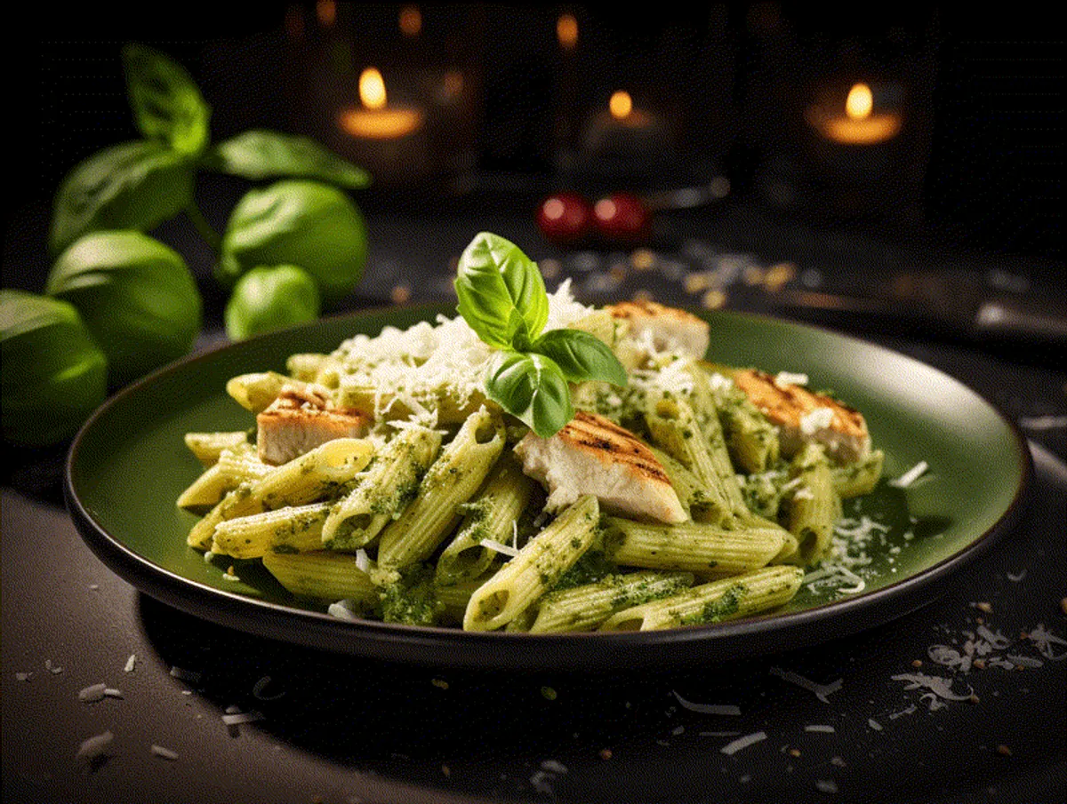 Kycklingpasta med pesto