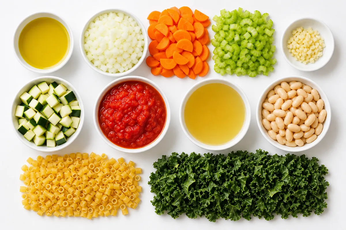 Ingredienser till Minestronesoppa