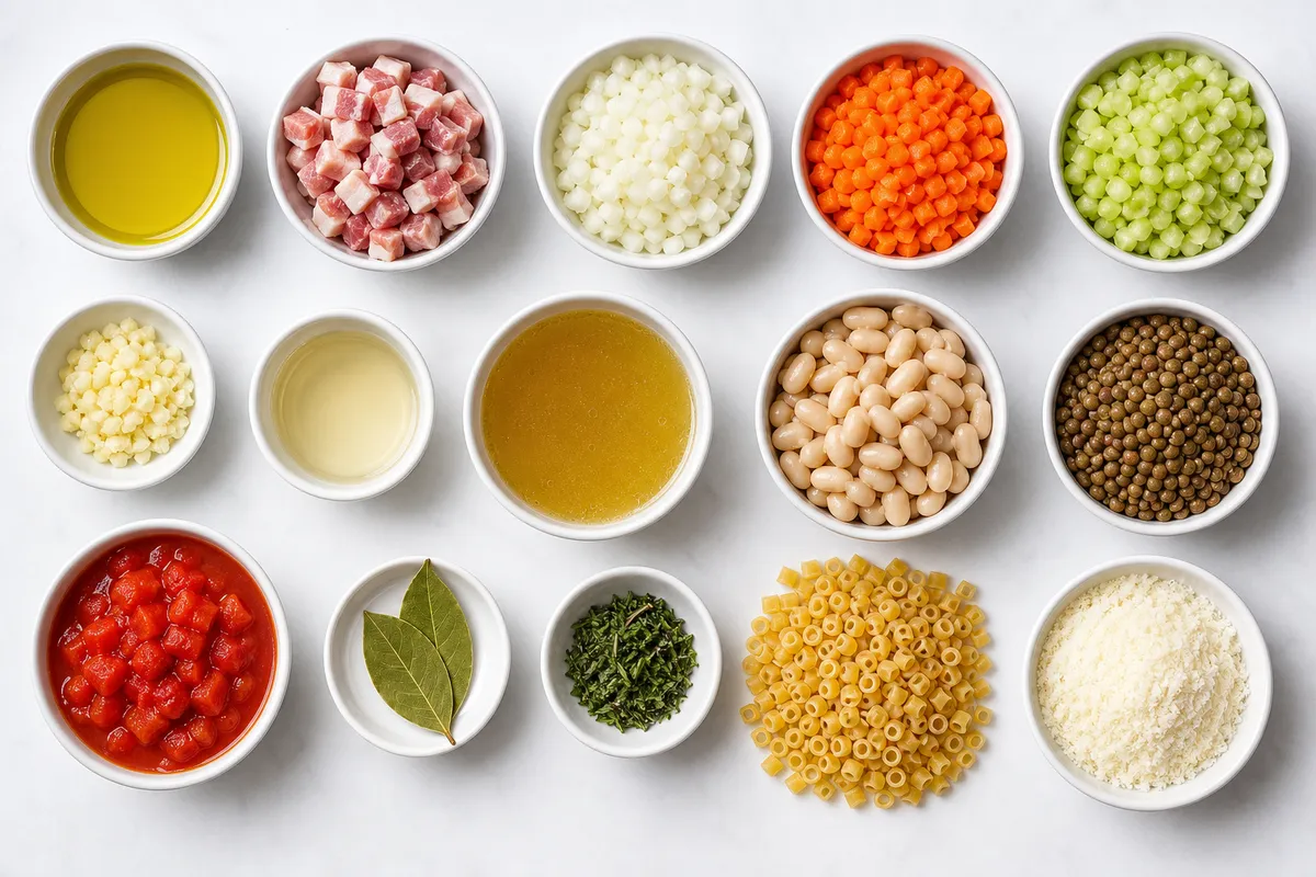 Ingredienser till Pasta e fagioli