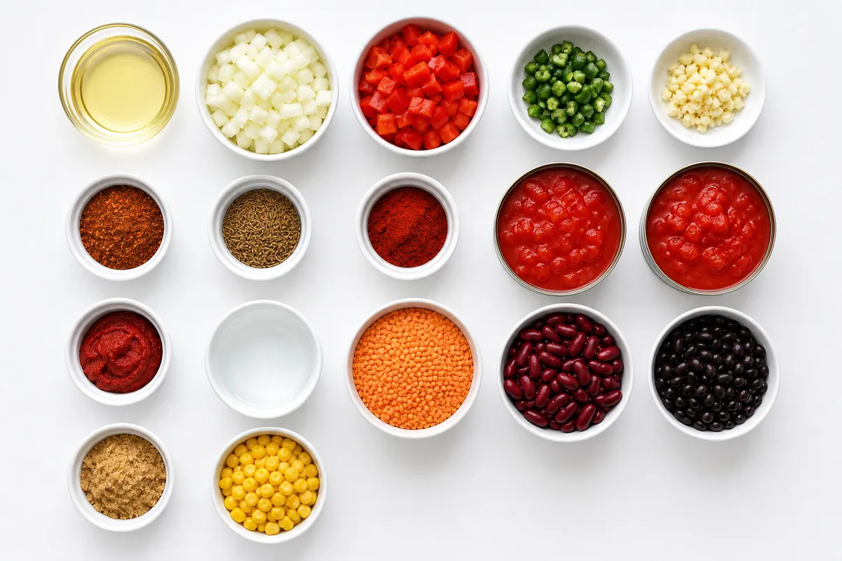 Ingredienser till Röd linschili