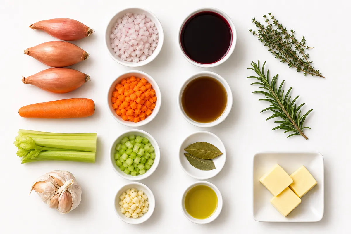 Ingredienser till Världens Godaste Rödvinssås