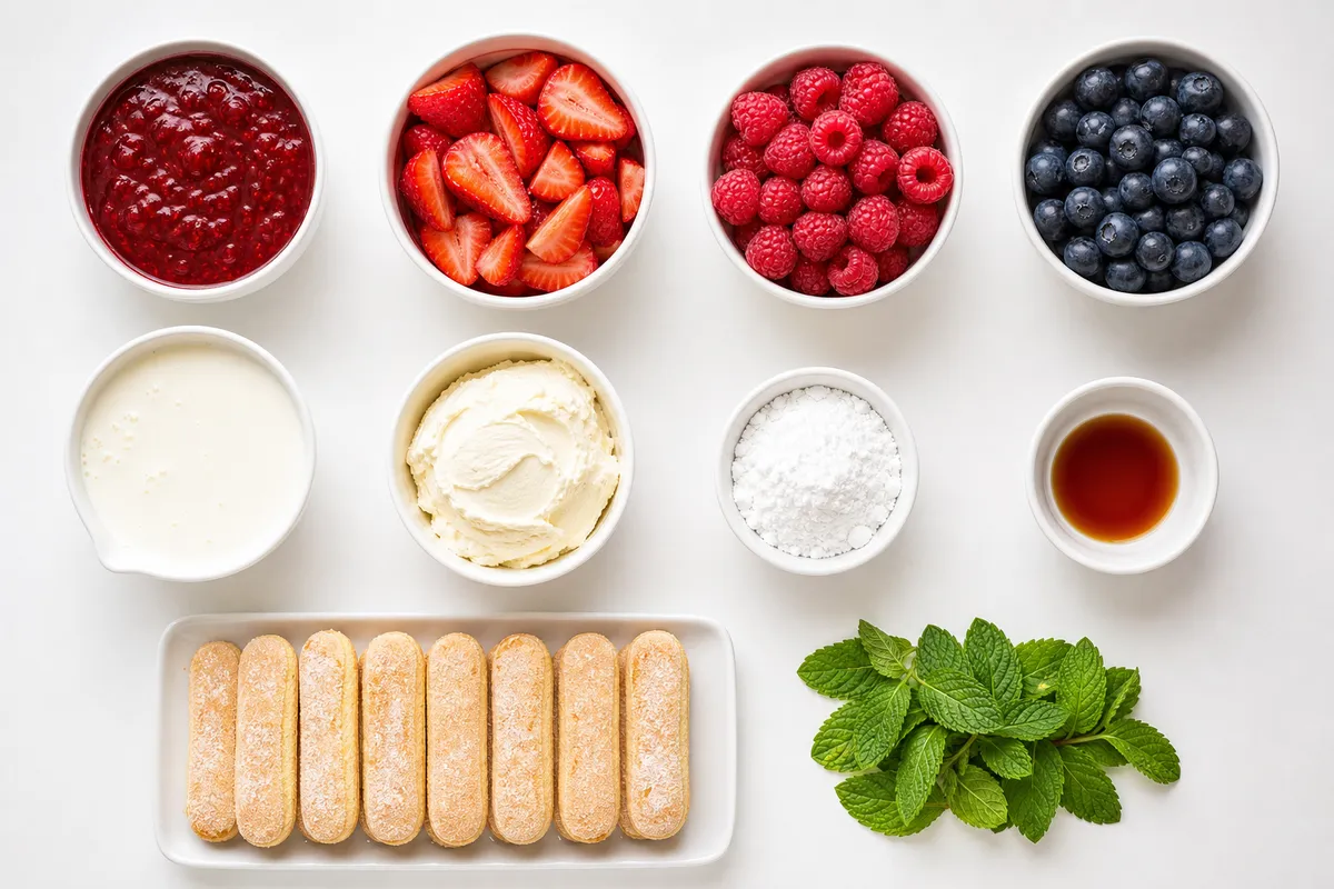 Ingredienser till Sommartrifle med bär
