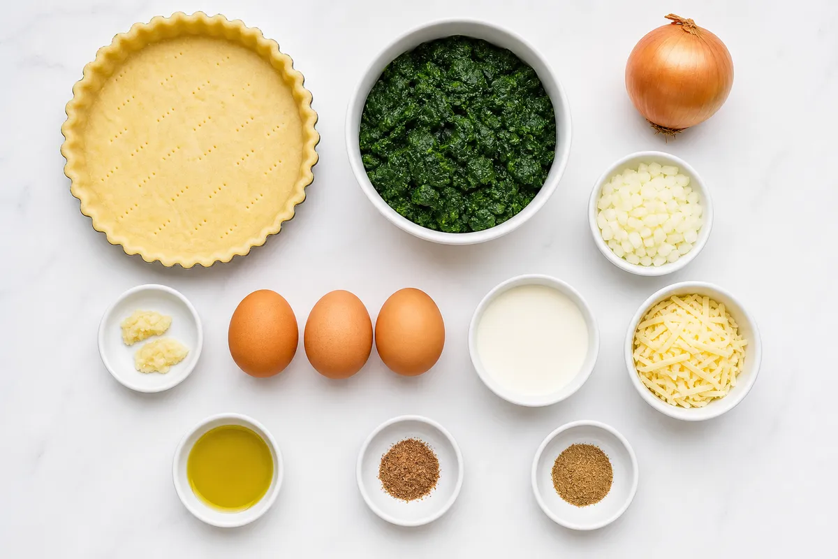Ingredienser till Spenatpaj