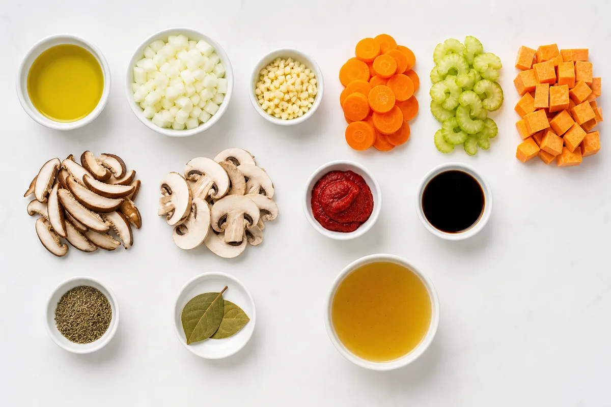 Ingredienser till Svamp- och Rotfruktsgryta