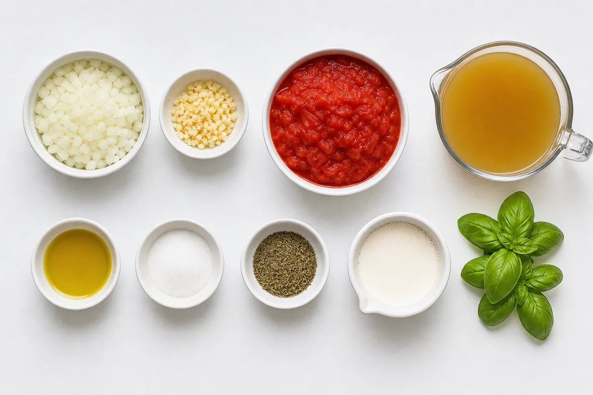 Ingredienser till Krämig Tomatsoppa