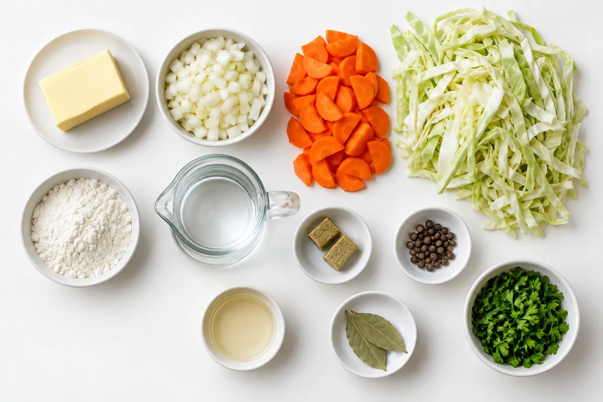 Ingredienser till Vitkålssoppa