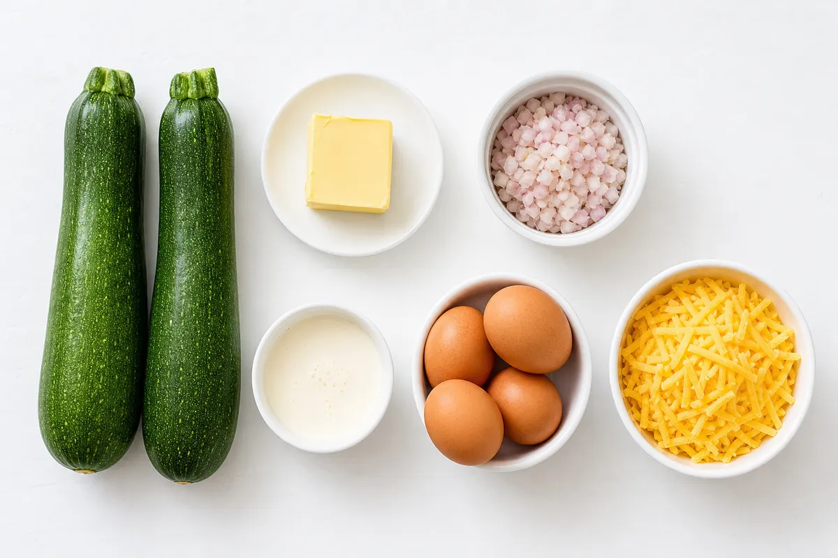 Ingredienser till Zucchinifrittata med cheddar