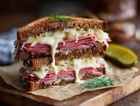 Reuben Sandwich med Pastrami och Surkål