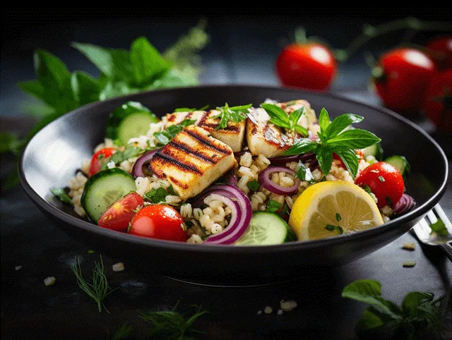 Bulgursallad med Halloumi