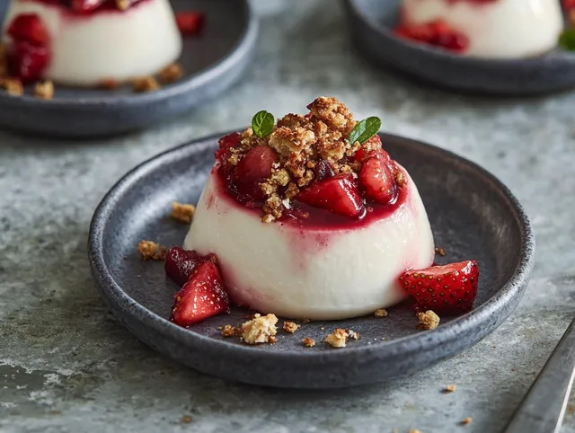 Citronpannacotta med bärkompott