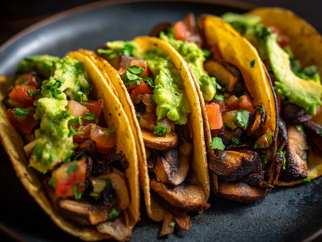 Grillad Portobello-svamp Tacos med Avokadosalsa