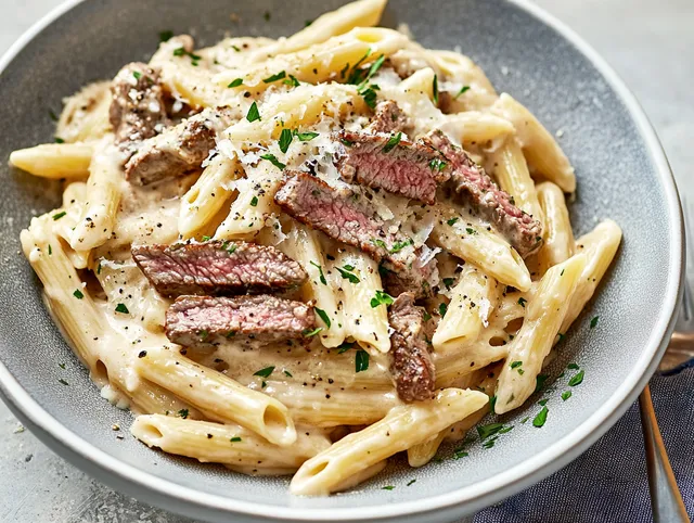 Krämig oxfilépasta