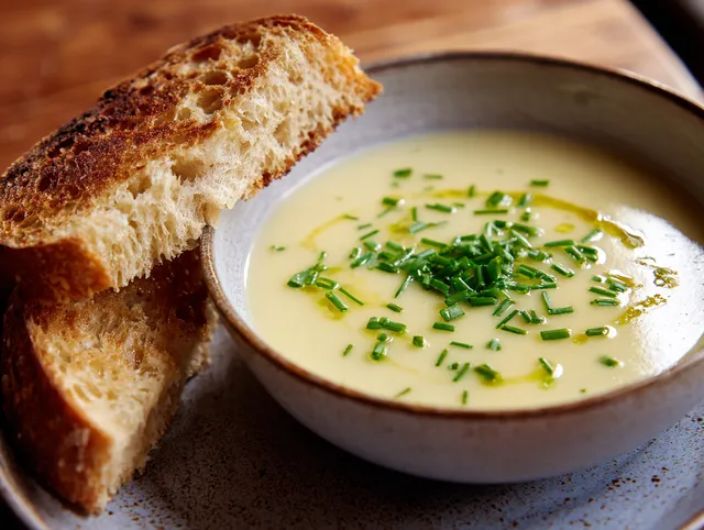 Krämig Purjolök- och Potatissoppa