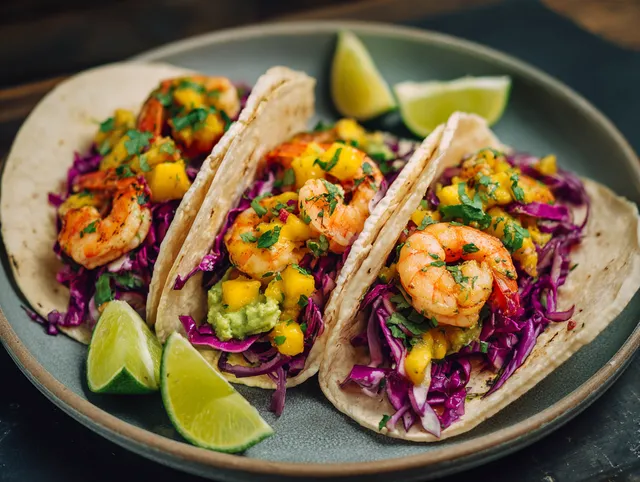 Räktacos med mangosalsa