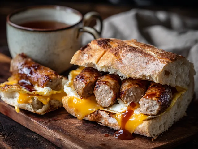 Sausage and Egg Roll med Cheddar