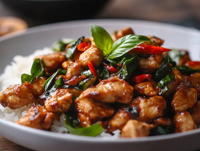 Thailändsk Basilikakyckling - Snabb och Autentisk Wokrätt