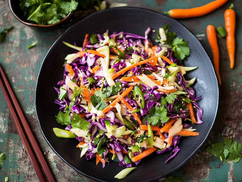 Asiatisk Coleslaw - Krispig Kålsallad med Thailändska Smaker