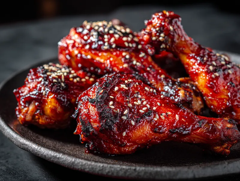 Koreanska kycklingklubbor (Yangnyeom)