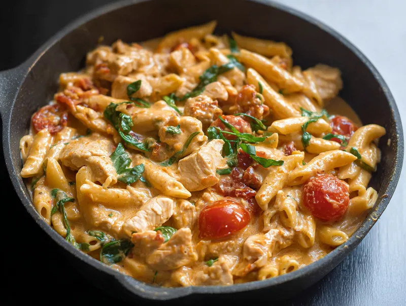 Krämig Kyckling- och Tomatpasta