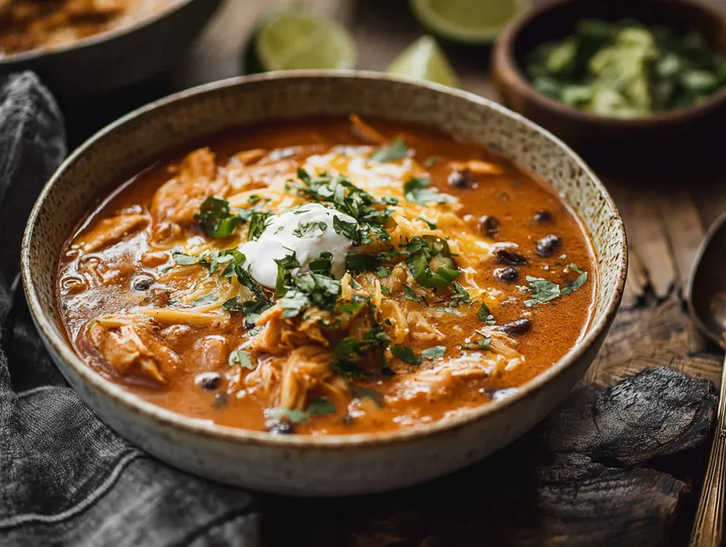 Krämig Kycklingenchilada-soppa i Instant Pot