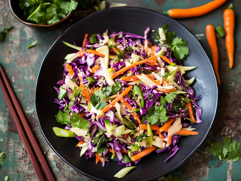 Asiatisk Coleslaw - Krispig Kålsallad med Thailändska Smaker