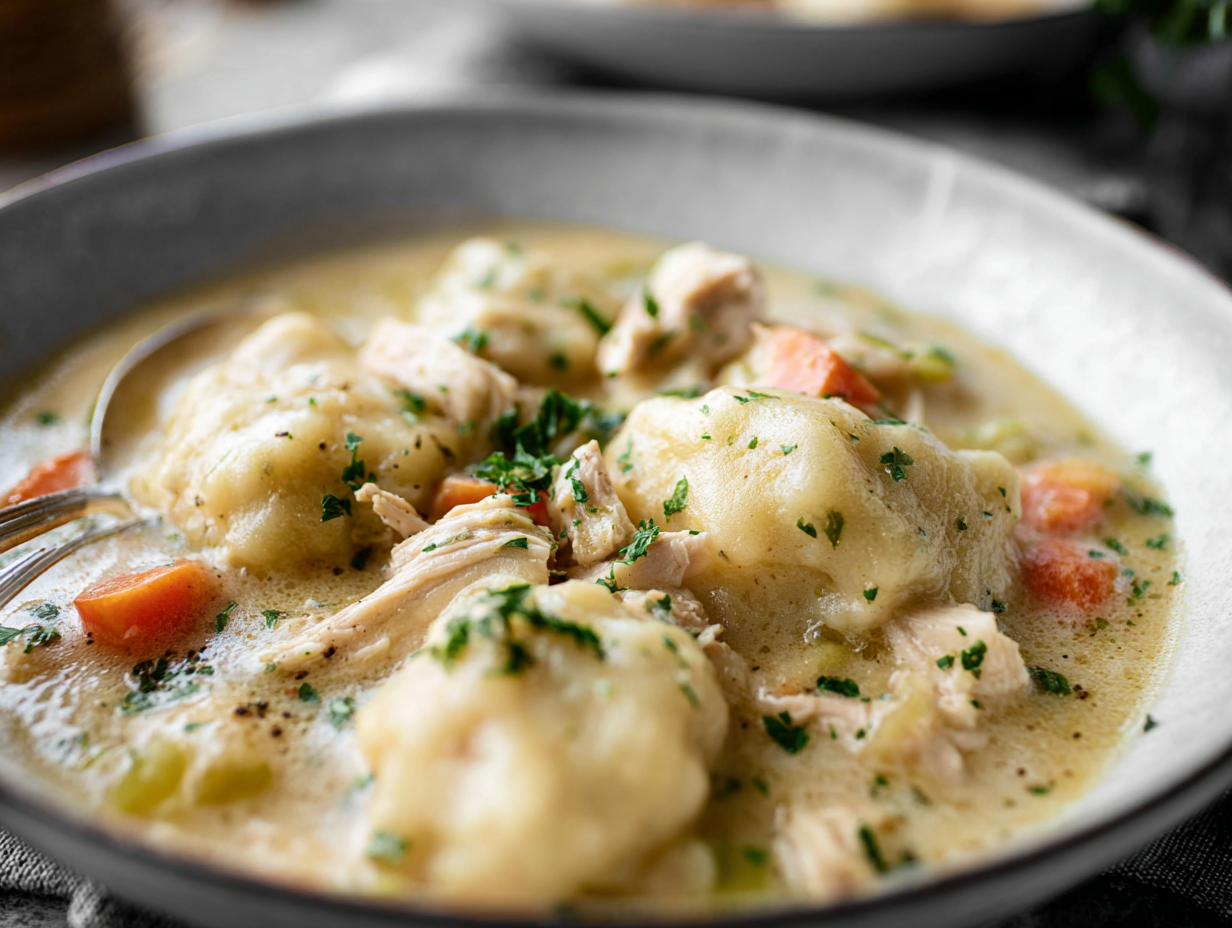 Krämig Kycklinggryta med Fluffiga Dumplings